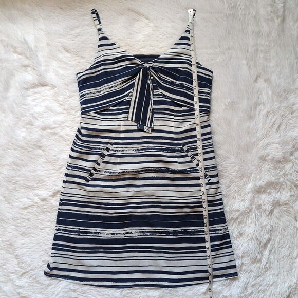 CAbi Blue White Knotted Tie Striped Tank Dress #5264 Nautical Coastal Sz Medium - Picture 10 of 12